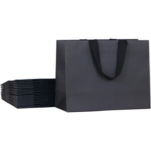 Paperist 6 Pack Large Black Kraft‎ Gift Bags 21.7x15.7x6.1" with Cotton Handles
